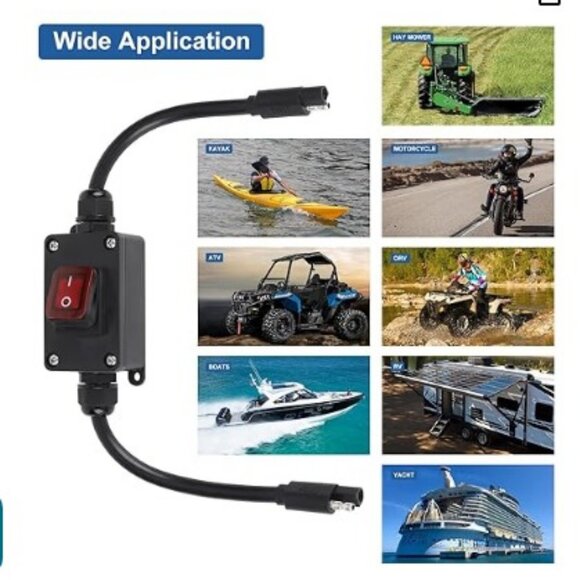 Inline 12V Power Switch, Briidea IP65 Waterproof SAE connector with LED light - Picture 7 of 7